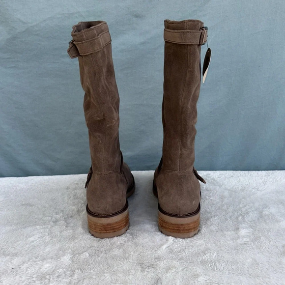 NWT LA CANADIENNE WOMEN COLLEN WATERPROOF TAUPE MOTO BIKER LUG BOOTS SZ 7 - Picture 4 of 8